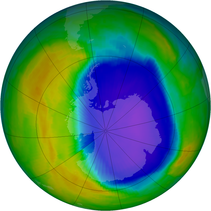 Antarctic ozone map for 18 October 1997